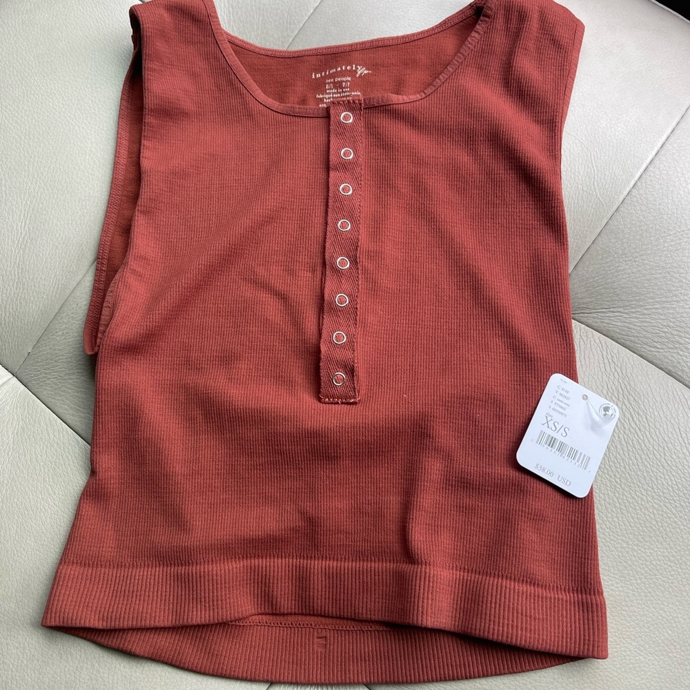 Intimately FP Solid Rib Brami Crop Top w/Snaps